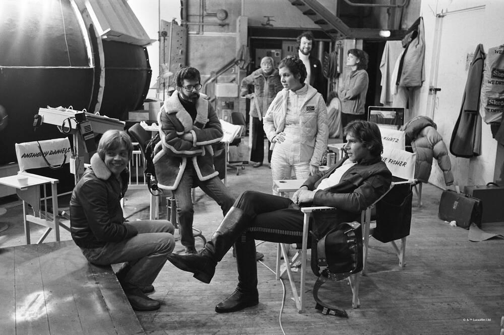 Star Wars - Cast members and George Lucas <b>Behind</b> the <b>scenes</b> ...