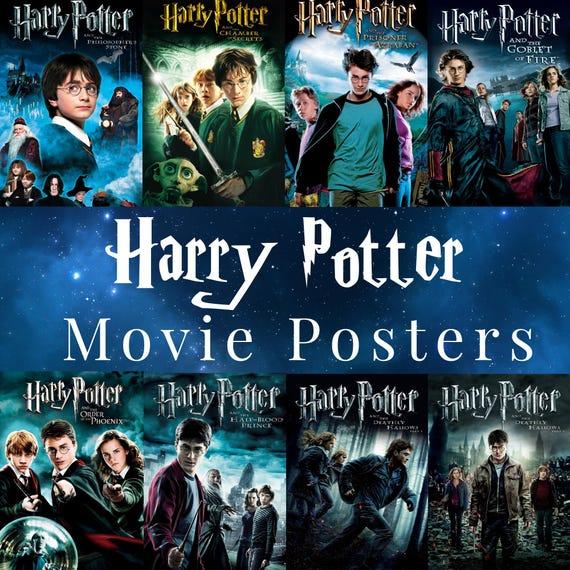 Harry Potter <b>Movie Poster</b> Set of 8, Harry Potter <b>Posters</b>, Classic ...